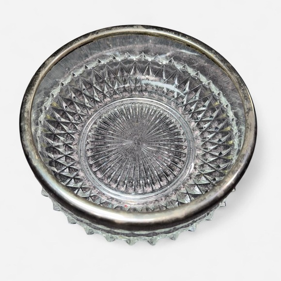 Vintage Silver-Plated Crystal Bowl - Picture 6 of 8